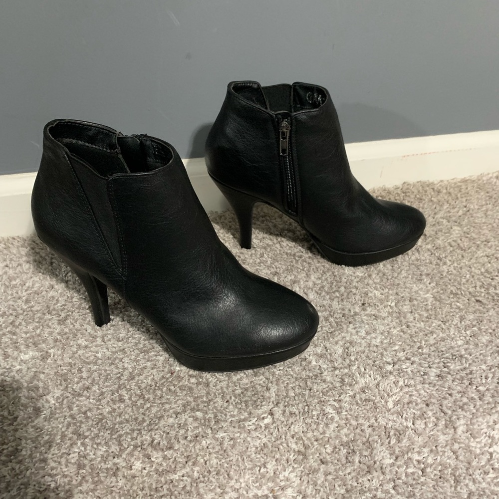 CM black ankle booties